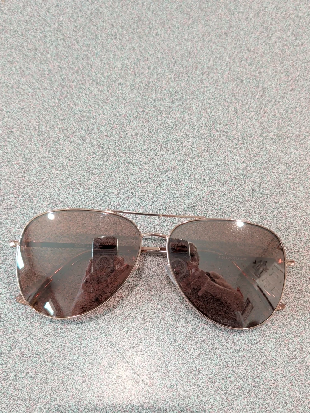 Aviator Metal Frame Sunglasses - Rose Gold with Brown Lenses